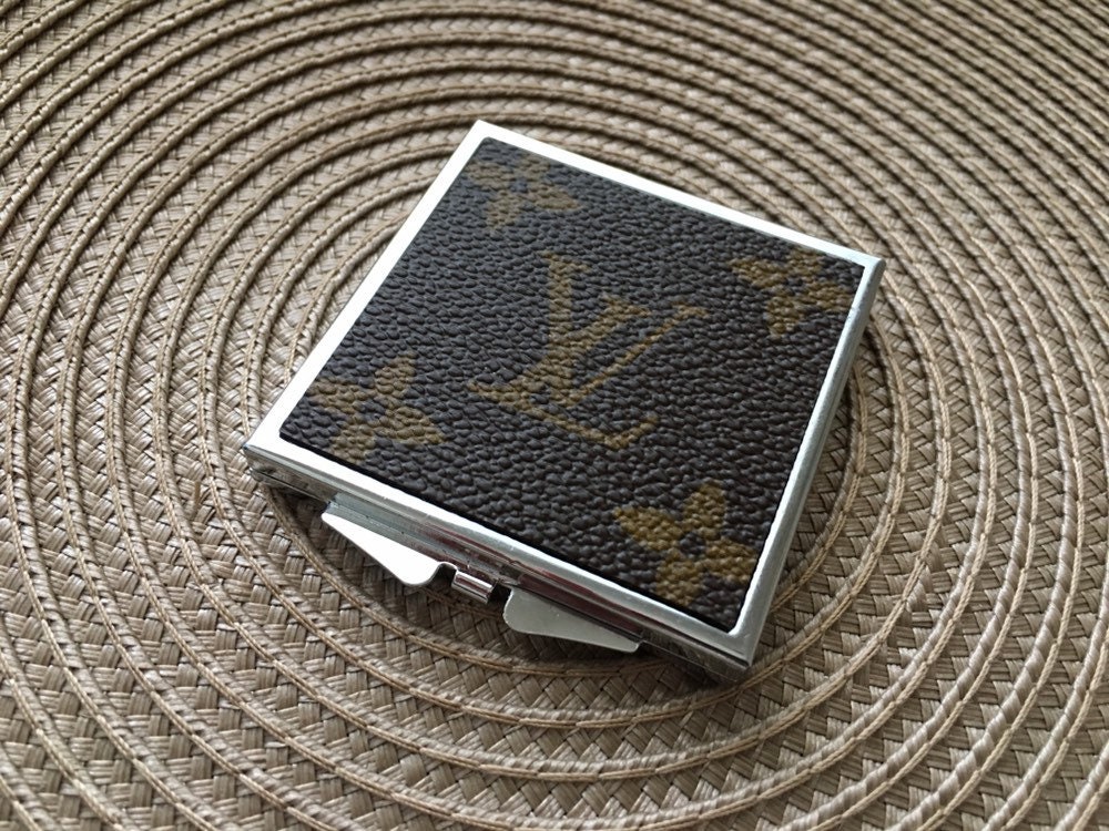 Handmade Compact Mirror with Authentic Louis Vuitton Canvas . Etsy