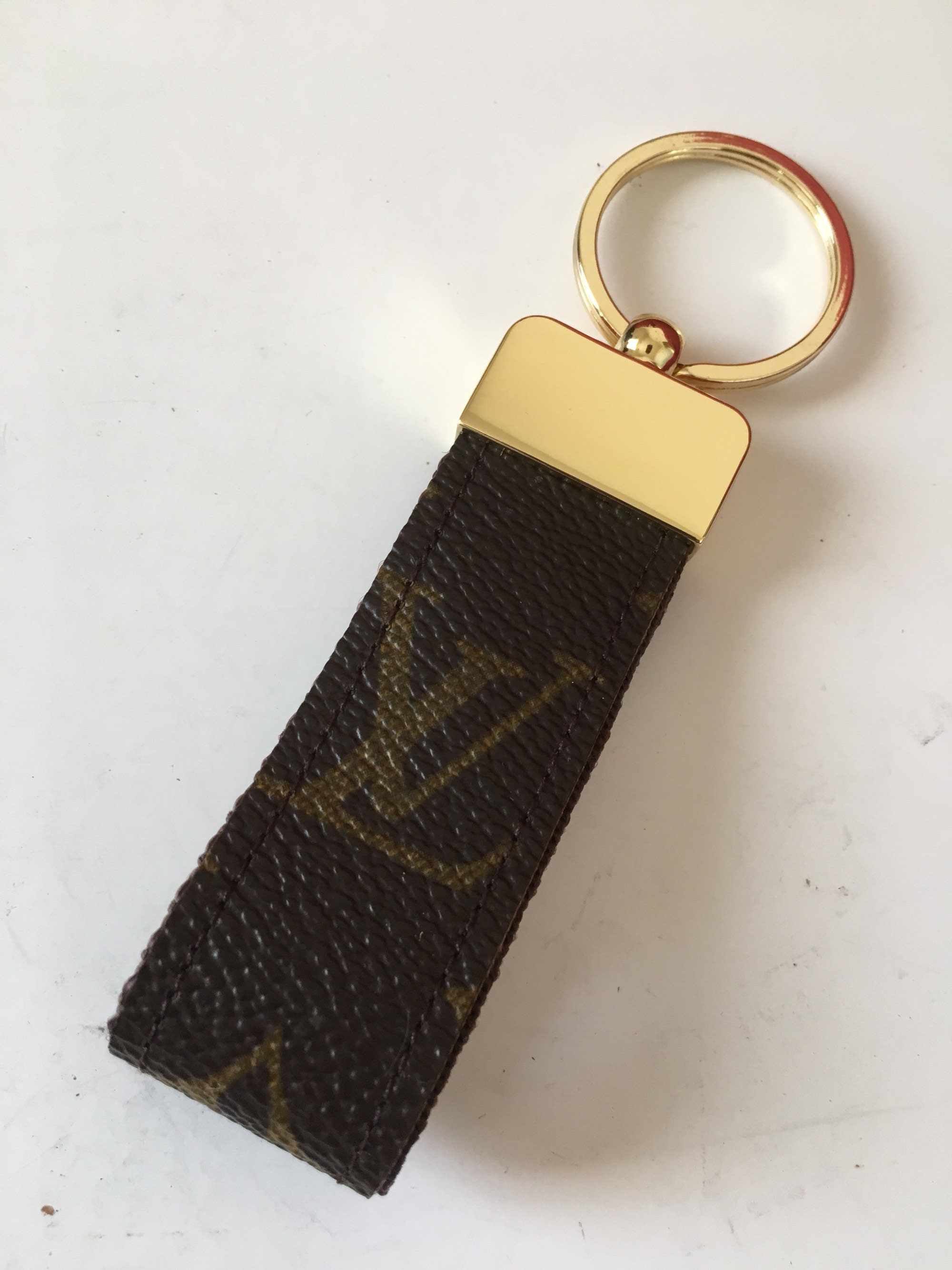 Handmade Repurposed Louis Vuitton Keychain Key fob with LV | Etsy