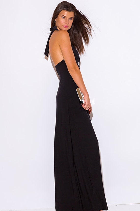 black empire waist maxi dress