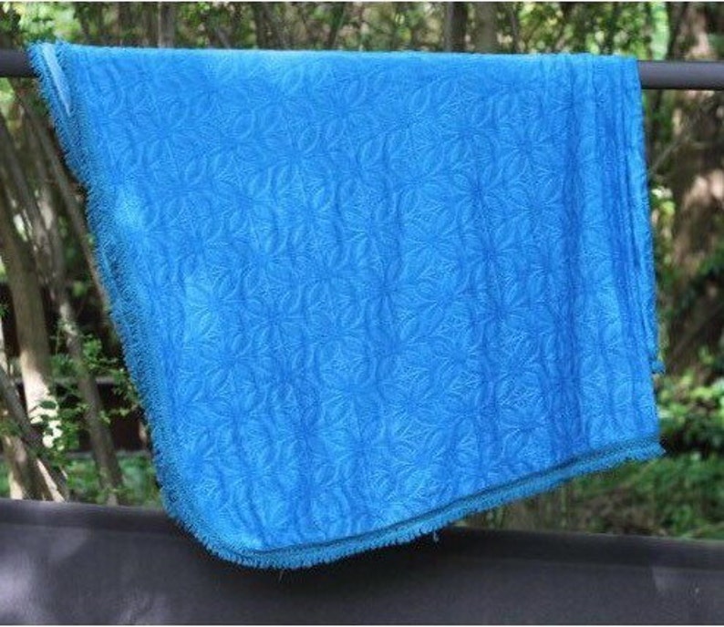 Turquoise blue knitted fringe floral paisley throw blanket Etsy