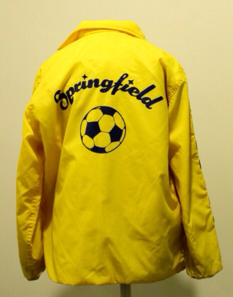 70s 80s 90s bright yellow bowling jacket coat blazer