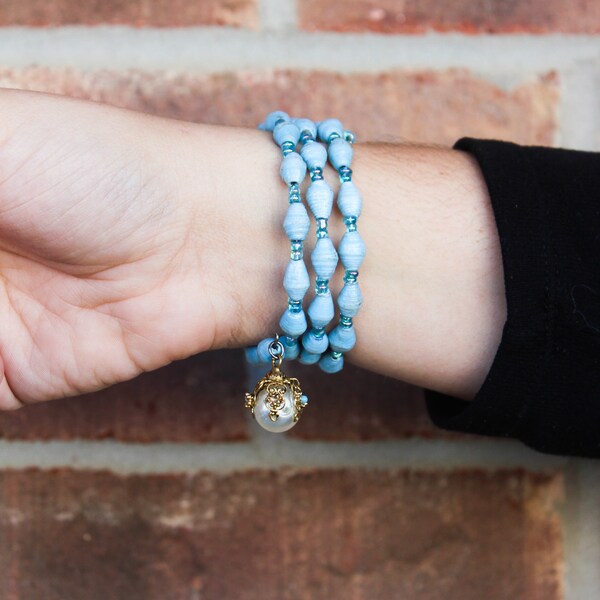 Pearl of Africa Sky Blue Bracelet