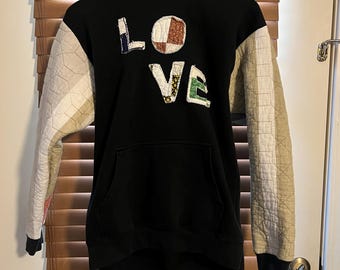 Gequilte sweater van gerecycled materiaal