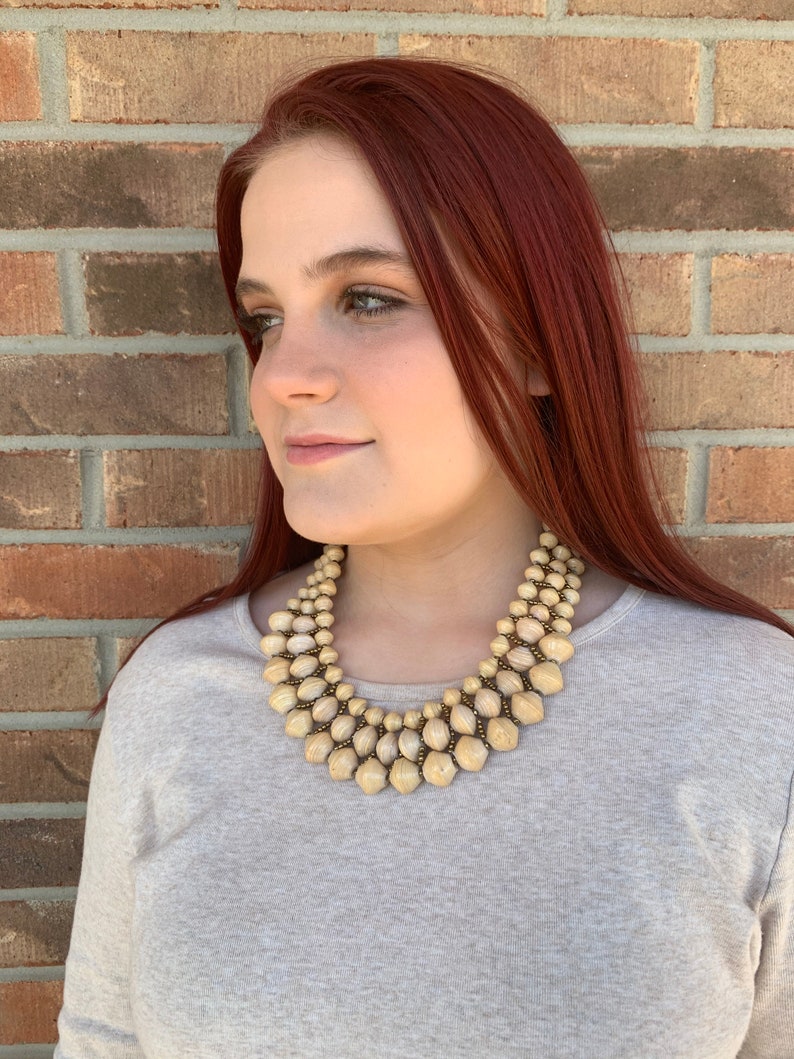 Beautiful Paper Beaded Necklace Etsy