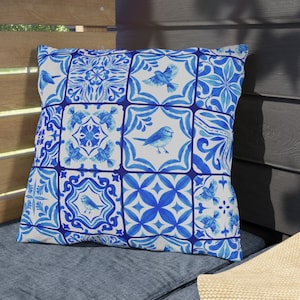 Azulejo Portuguese Tile Outdoor Pillows| Portugal pattern | portugal tiles | artful european| artful european | portuguese patterns  azore