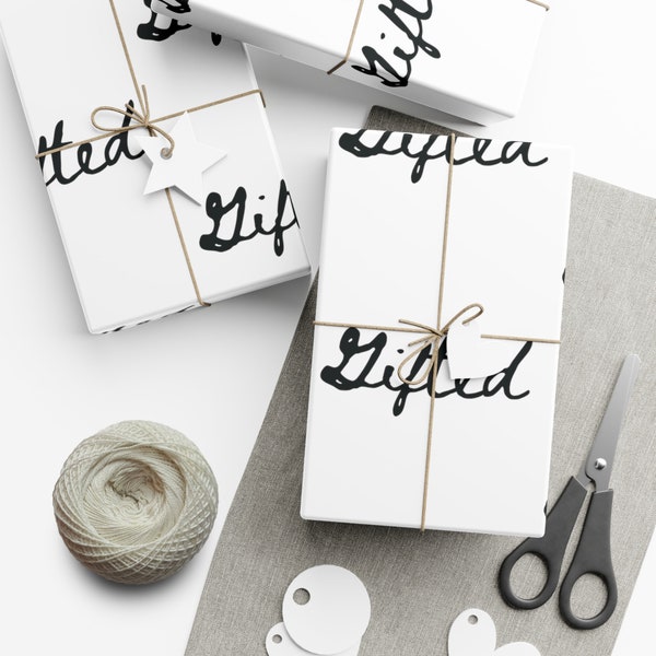 Gift Wrap Papers Gifted simple white  Wrapping paper