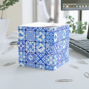 Azulejo Portuguese Tile Notepad Cube | Portugal Decor
