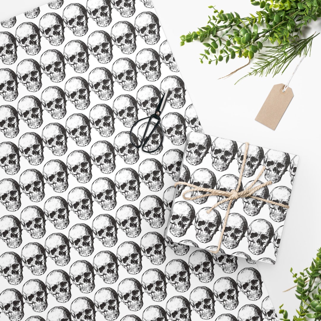 Vintage Skull Wrapping Paper Halloween Punk Gothic - Etsy
