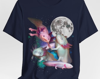 Axolotl retro tshirt classic wolf moon shirt but funny axies perfect for animal lovers an weird animal people