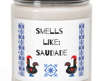 Portuguese Smells Like Saudade portuguese gift candle Scented Soy Candle, 9oz| artful european | portuguese patterns  azore