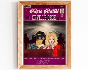 Impresión A4 de Jackson de Trixie Mattel y Orville Peck