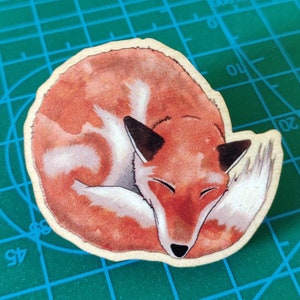 Wooden Fox Pin