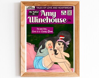 Amy Winehouse - El amor es un juego perdedor A4 Print