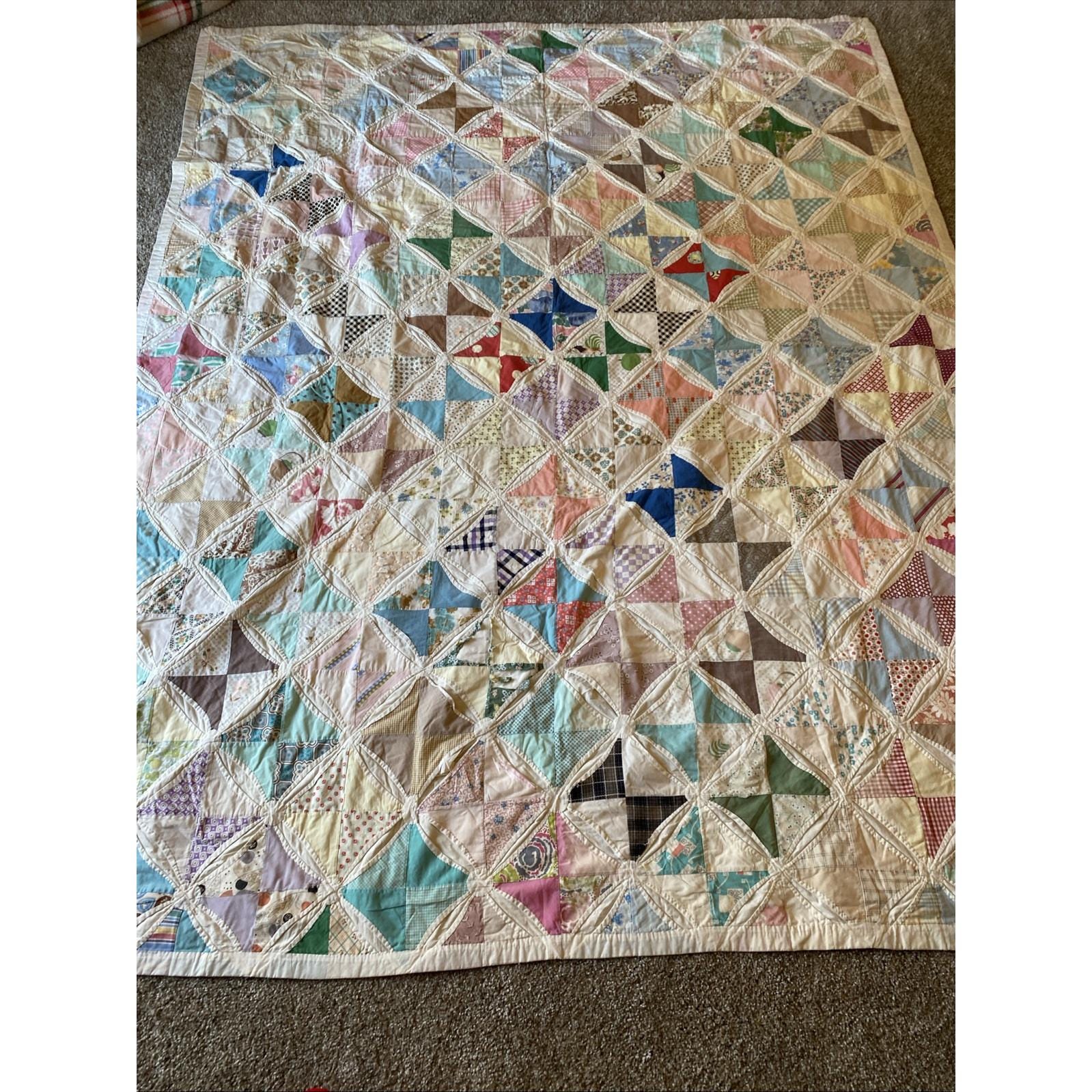 1984年 ビンテージのアメリカンパッチワークキルト アップリケ