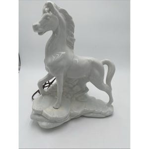 Vintage White Stallion Pferd Mid Century MCM Maddux California Keramik TV-Lampe