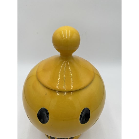 Mccoy Yellow Pottery Cookie Jar Smiley Face Have A Happy Day