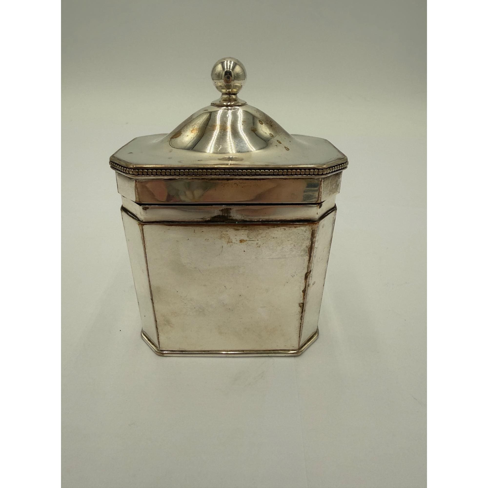Antique Silver Tea Caddy - Etsy
