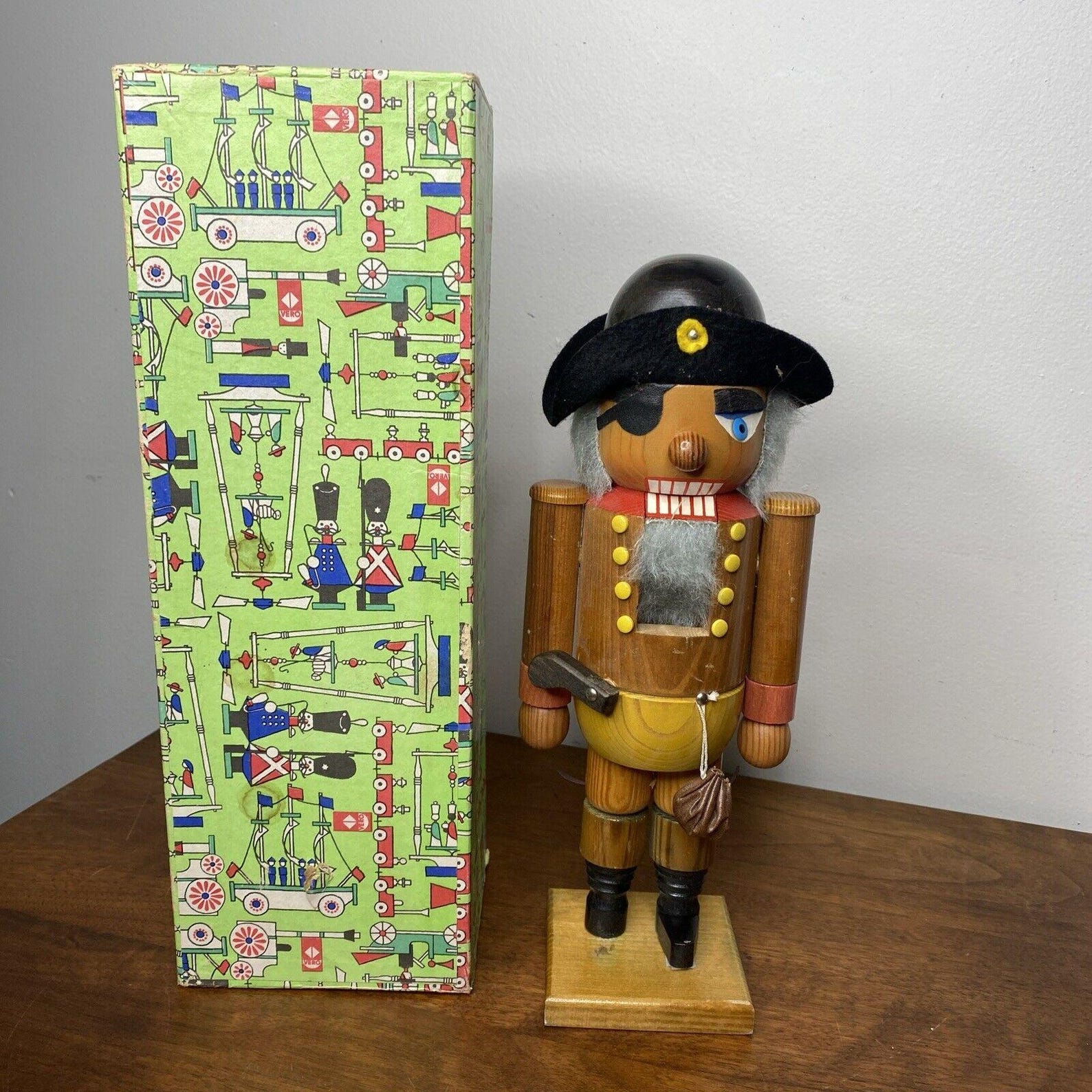 Vintage Erzgebirge Pirate German Nutcracker Wood Christmas Xmas Ornament