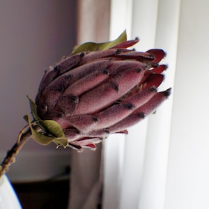 16&quot; tall Protea flower Burgundy artificial flower Wedding Flowers Table Decor fake flower wedding bouquet
