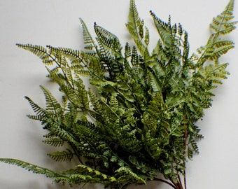 Fresh touch Lace Fern bush, Fresh Green Faux Fern Stem, Artificial Fern, Artificial Greens Vase Filler Greenery Bouquet Greens Wreath making