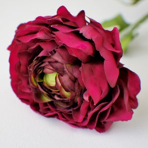 15&quot; Rode Ranonkel spray Zijdebloem, Magenta Roze kunstmatige Bruiloft Bloemen, bruidsboeket, Fake Lentebloemen Centerpieces