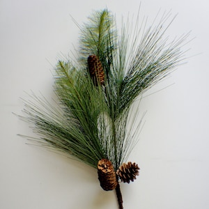 30&quot; Fresh Touch Long needle Pine Spray Artificial Pine Stem Christmas Greenery Winter Greenery Holiday Artificial Evergreen Cedar