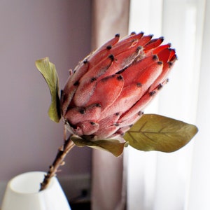 16&quot; tall Protea flower Coral Pink artificial flower Wedding Flowers Table Decor fake flower wedding bouquet