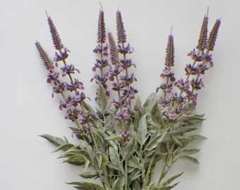 Stelo di lavanda, stelo vellutato, verde, lavanda finta, fiori artificiali, steli floreali, mazzo di fiori, accenti domestici, pezzo centrale