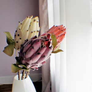 16&quot; tall Protea flower Ivory Coral Pink Burgundy artificial flower Wedding Flowers Table Decor fake flower wedding bouquet