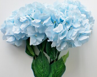 Light Blue Silk Hydrangea Bunch: DIY Wedding Flowers