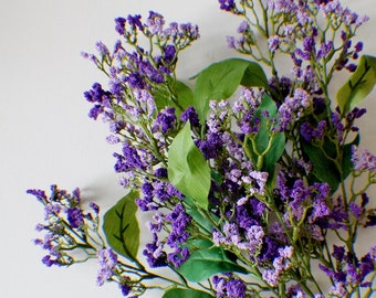 Ramo de bayas moradas de 15 pulgadas, flores artificiales de seda, flores de boda, tallos florales, ramo de flores, decoración del hogar, centro de mesa, relleno de jarrón