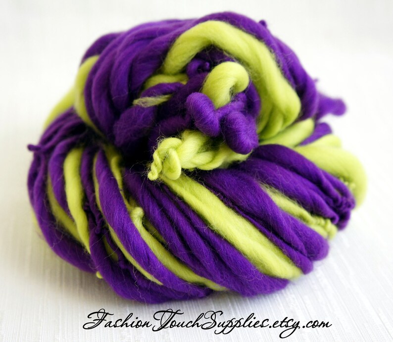 SALE: SUPER bulky Handspun yarn, Grapes, Super Bulky Thick and Thin Yarn, Art Yarn, knitting supplies crochet supplies image 4