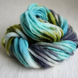 SALE: Handspun Yarn, Laguna, Thick and Thin Yarn, French Merino Art Yarn, knitting supplies crochet supplies, thick n thin