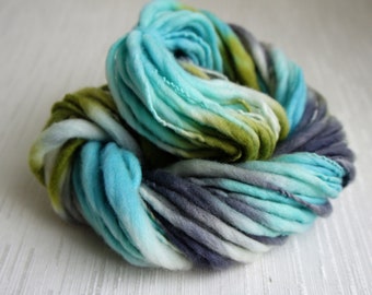 SALE: Handspun Yarn, Laguna, Thick and Thin Yarn, French Merino Art Yarn, knitting supplies crochet supplies, thick n thin