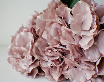 Mauve Hydrangea bunch, Soft purple Silk Artificial Flowers, DIY wedding flowers, flower crown flowers, flower crown supplies