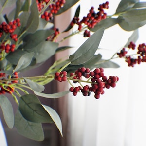 22" Eucalyptus Spray, Greenery, Faux Seeded Eucalyptus Spray, Artificial Greens, Floral stems, Flower Bunch, Bouquet making, Wreath making