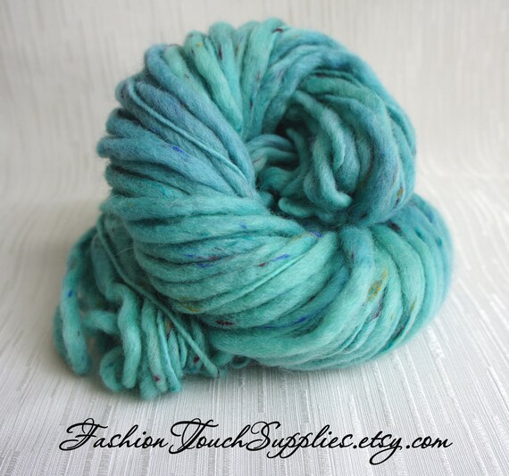 SALE Handspun Thin N Thick Yarn Hand Dyed Yarn Caribbean Blues Thick and Thin Yarn Knitting Supplies Hand Dyed Merino Wool Etsy