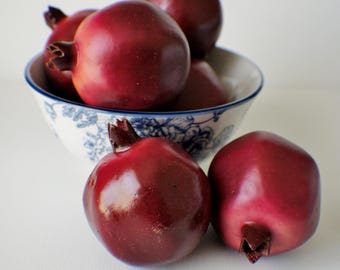 Artificial Pomegranates, 2.5 inches Fruits, Red Pomegranates, Home decor, home staging