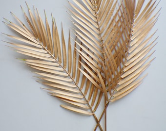24" Golden Palm Leaf, Golden Stem, Greenery, Faux Leaf, Artificial Plants, Golden Palm, Leaf Stem, Home Accents, Wedding Greens