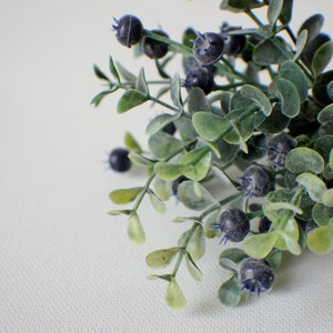 7&quot; Artificial Eucalyptus Berries Stem Pick Christmas Greenery Winter Greenery Holiday Home Decor Artificial Evergreen Floral Supply