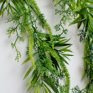 Seeded Eucalyptus Garland Bush, Artificial Willow Eucalyptus garland, Green Garland Rustic Wedding Decorations, Home Decor Party Decorations