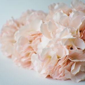 Blush Pink Hydrangea bunch, Soft pink Silk Artificial Flowers, DIY wedding flowers, flower crown flowers, flower crown supplies