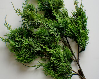 30" Fresh Touch Cedar Spray Artificial Pine Spray, Stem Christmas Greenery, Winter Greenery Holiday Artificial Evergreen Cedar