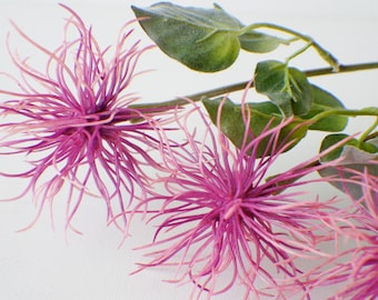 Artificial Thistle Spray Real Touch,Greenery, Faux Lambs ear, Artificial Flowers, Floral stems, Flower Bunch, Home Accents, Center Piece