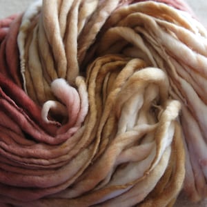 SALE: Handspun Yarn, Thick and Thin Yarn, French Merino Art Yarn, knitting supplies crochet supplies, thick n thin, Shade of Brown