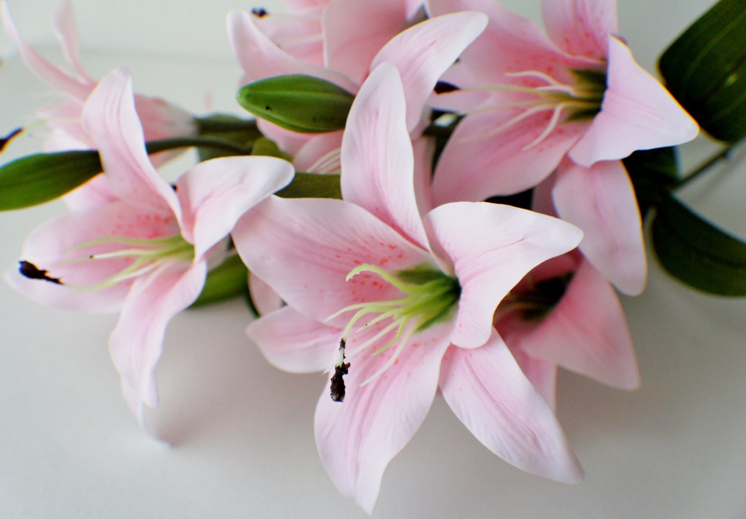 20 Easter Lily Bush, Realtouch Faux Lilies, Artificial Bridal Bouquet