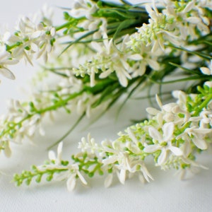 13" Sweet Veronica Bush Silk flower White artificial Wedding Flowers Table Decor flower wedding bouquet Fake Spring Flowers Centerpieces