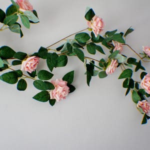 Pink Rose Flower Garland, Artificial Flowers, Vines, Flower Garland, Rustic Wedding Decorations, Home Decorations, Party Decorations,