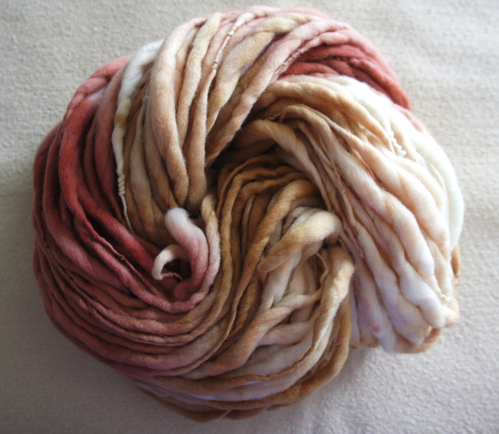 SALE Handspun Yarn Thick and Thin Yarn French Merino Art Etsy