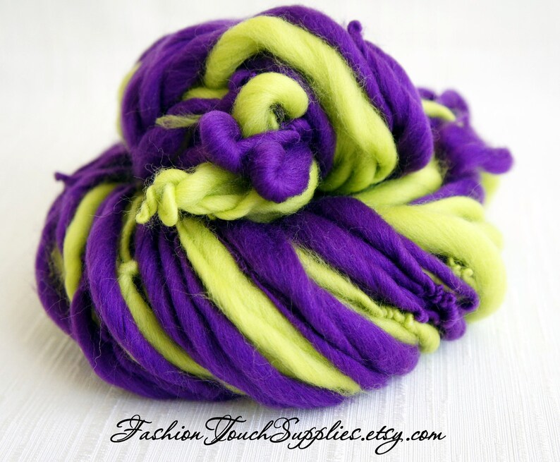 SALE: SUPER bulky Handspun yarn, Grapes, Super Bulky Thick and Thin Yarn, Art Yarn, knitting supplies crochet supplies image 3